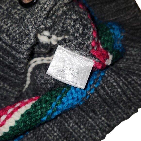 Hanna Andersson Longline Cardigan Sweater Girl's Rainbow Fur Collar 120 (6-7) - Picture 5 of 8